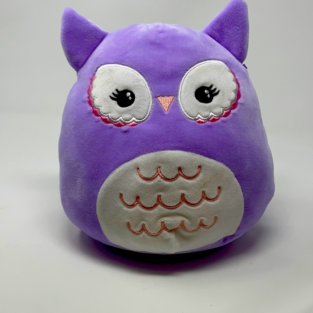 NWOT 8” Squishmallow Miranda. Purple and white owl.
